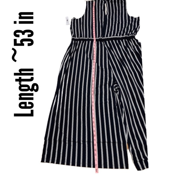 NWT Sandra Darren  Navy White Jumpsuit Size XL - Picture 7 of 8